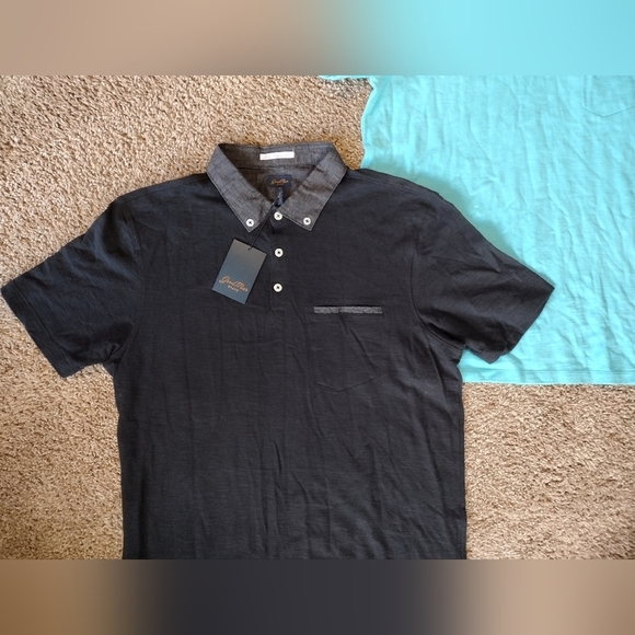 Good Man Brand Black and Light Blue Polo Shirts NWT - Picture 7 of 8